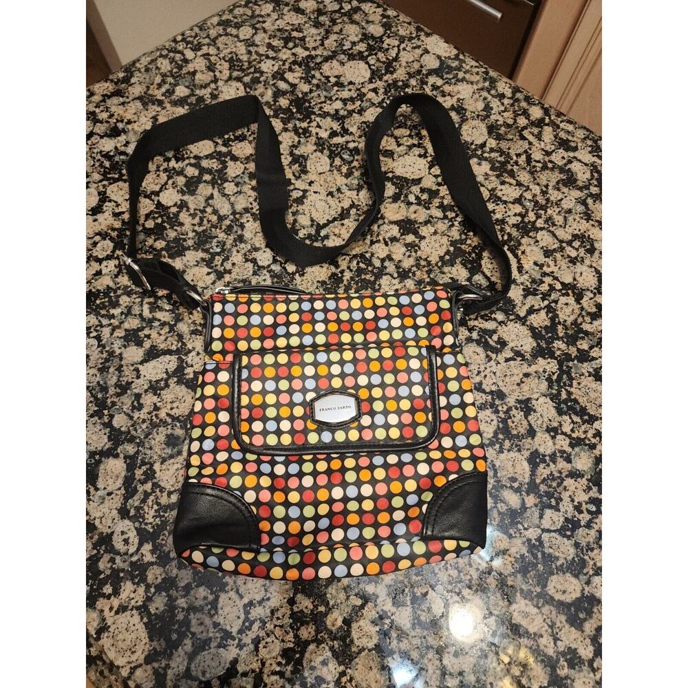 Franco Sarto * Multi-Colored Polka Dot Crossbody Purse P4